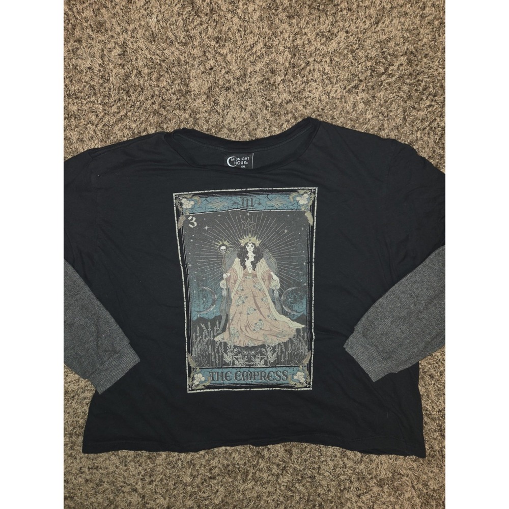 Midnight Hour 4XL The Empress Tarot Faux Layer Raglan Sleeve Goth Halloween